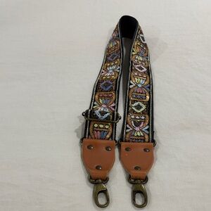 Guitar Strap for Handbags Tapestry with Leather and Brass Hardware